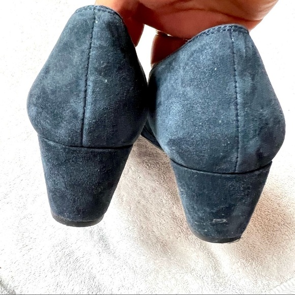 VANELI Women's Pewter Navy peep toe wedge Shimmer size 9N - Picture 9 of 10